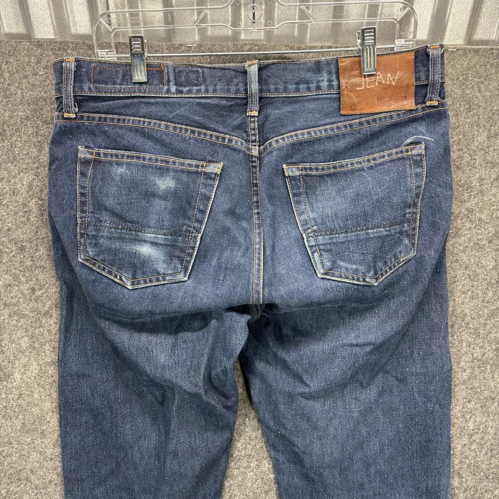Jean Shop Bowie Slim Selvedge Jeans Men 32L Blue Button Fly White Oak Cone Denim